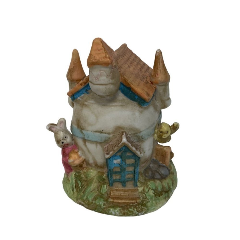 Easter Egg House Figurine Porcelain 3"‎ Vintage